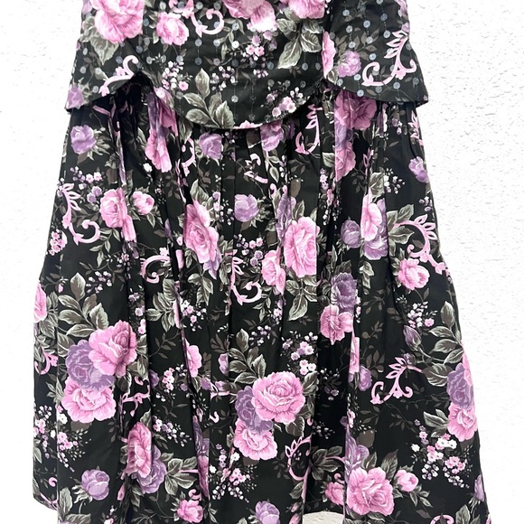 Vintage Scott McClintock Black and Pink Floral Dress 14 - Picture 10 of 16